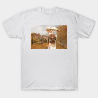 Victorian umbrella watercolor street T-Shirt